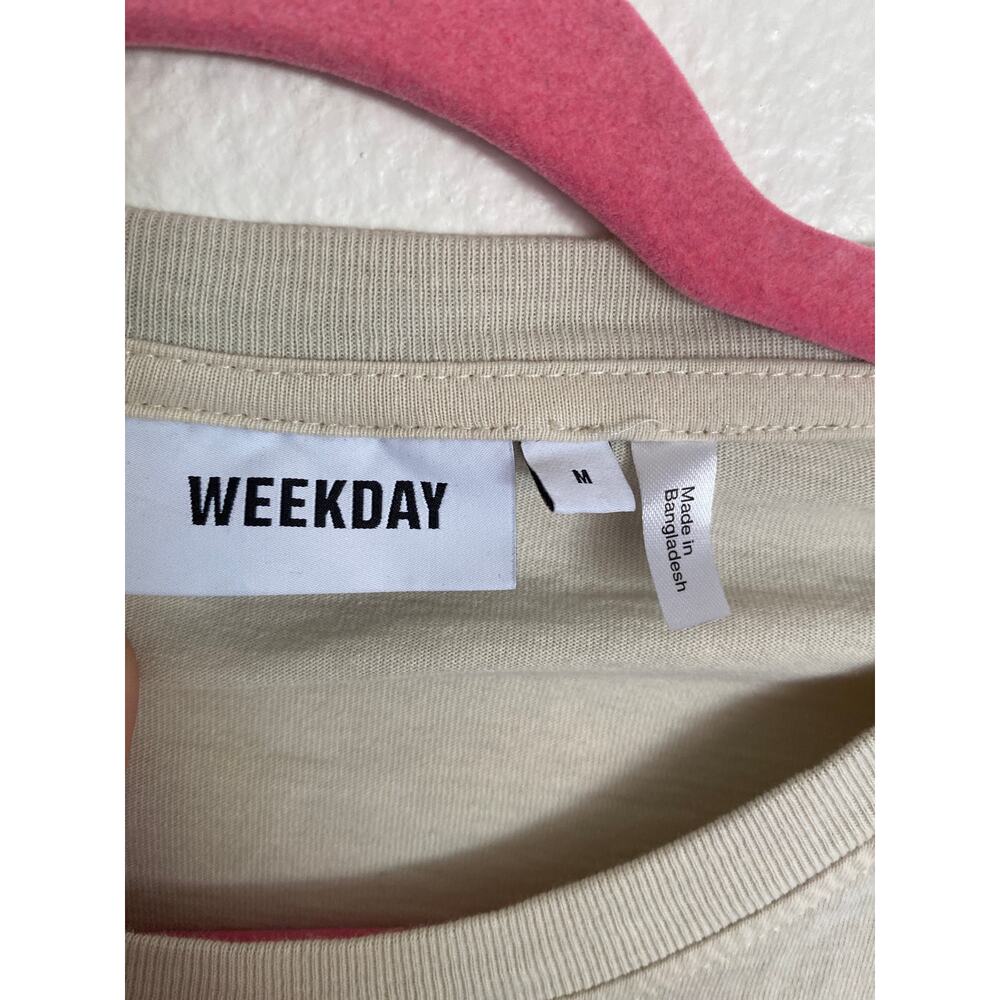 White Weekday Alanis Long Sleeve Medium Long Sleeve Cotton Shirt View 2